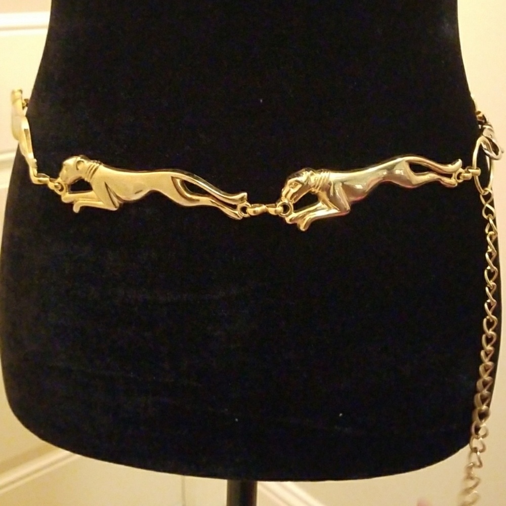 Vintage Gold filled Lion Chain Belt  LNC